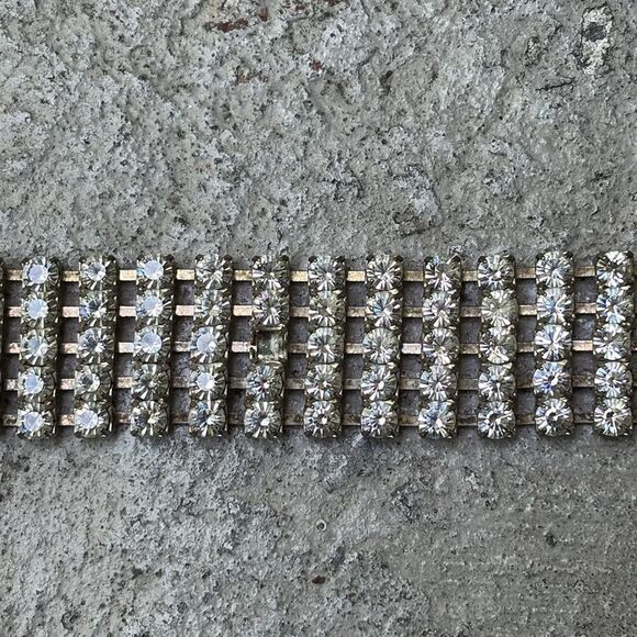 Vintage rhinestone, silver back belt main image 2